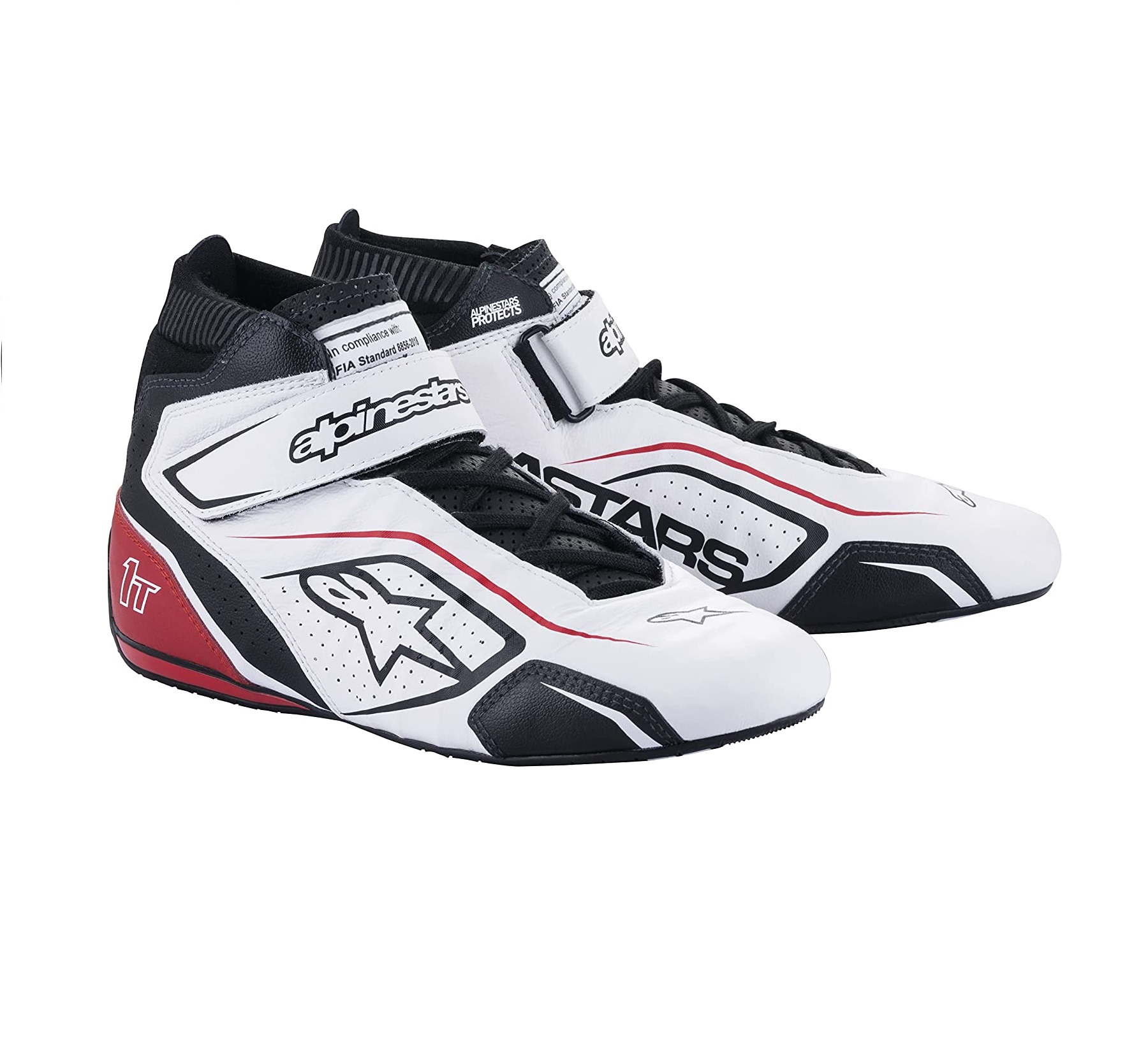 Alpinestars TECH-1 T v3 ботинки для автоспорта, белый/черный/красный, р-р 42.5(EUR)/9.5(US)/8