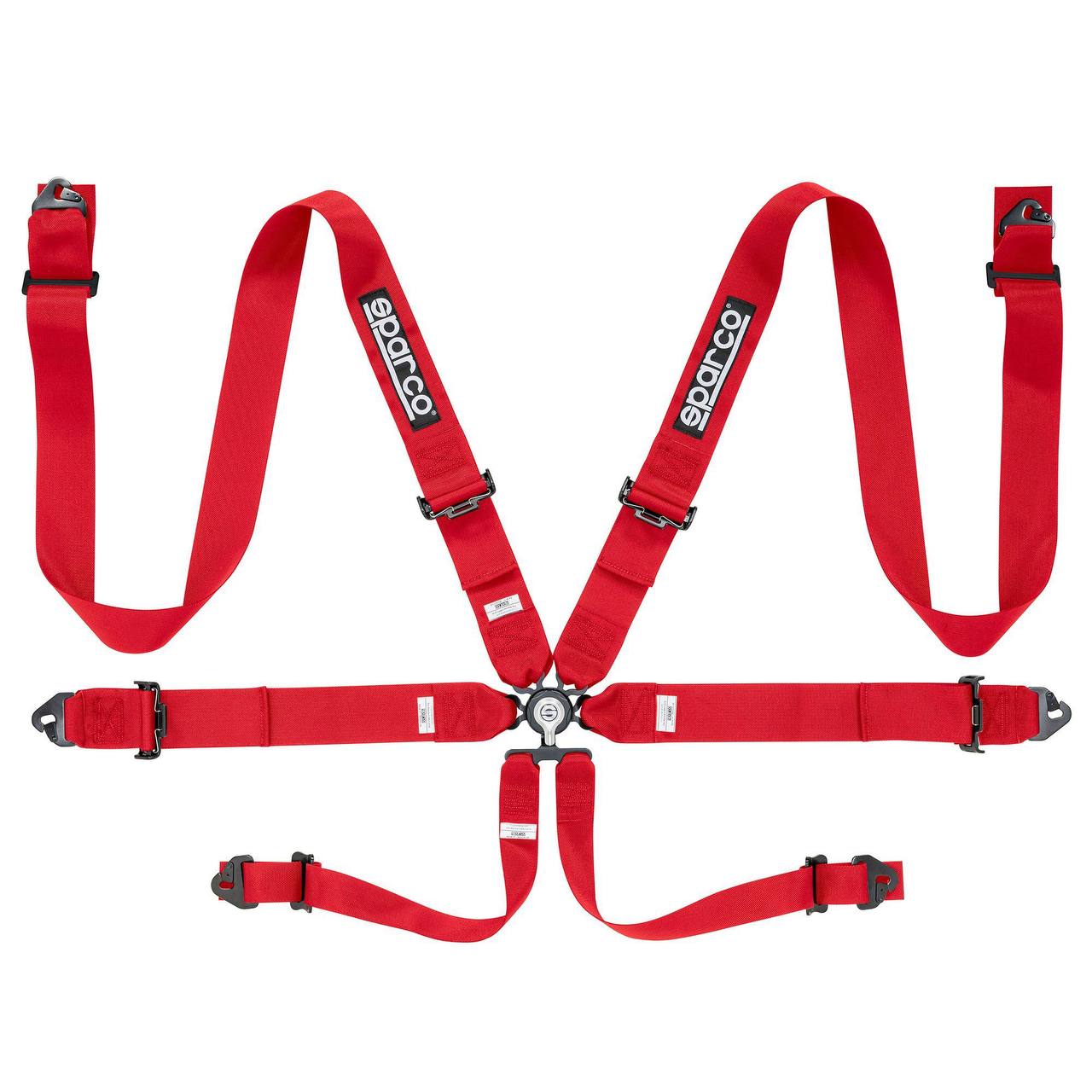 Sparco COMPETITION H-3 Ремни для автоспорта, 6 точек, 3"+3", красные