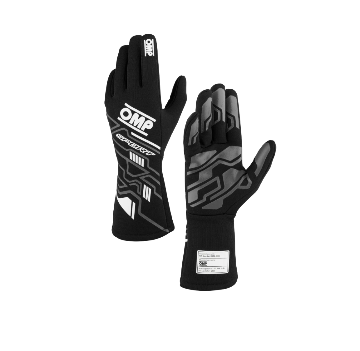 OMP SPORT перчатки для автоспорта, XL, черный/белый на сайте DARK-STOCK.RU