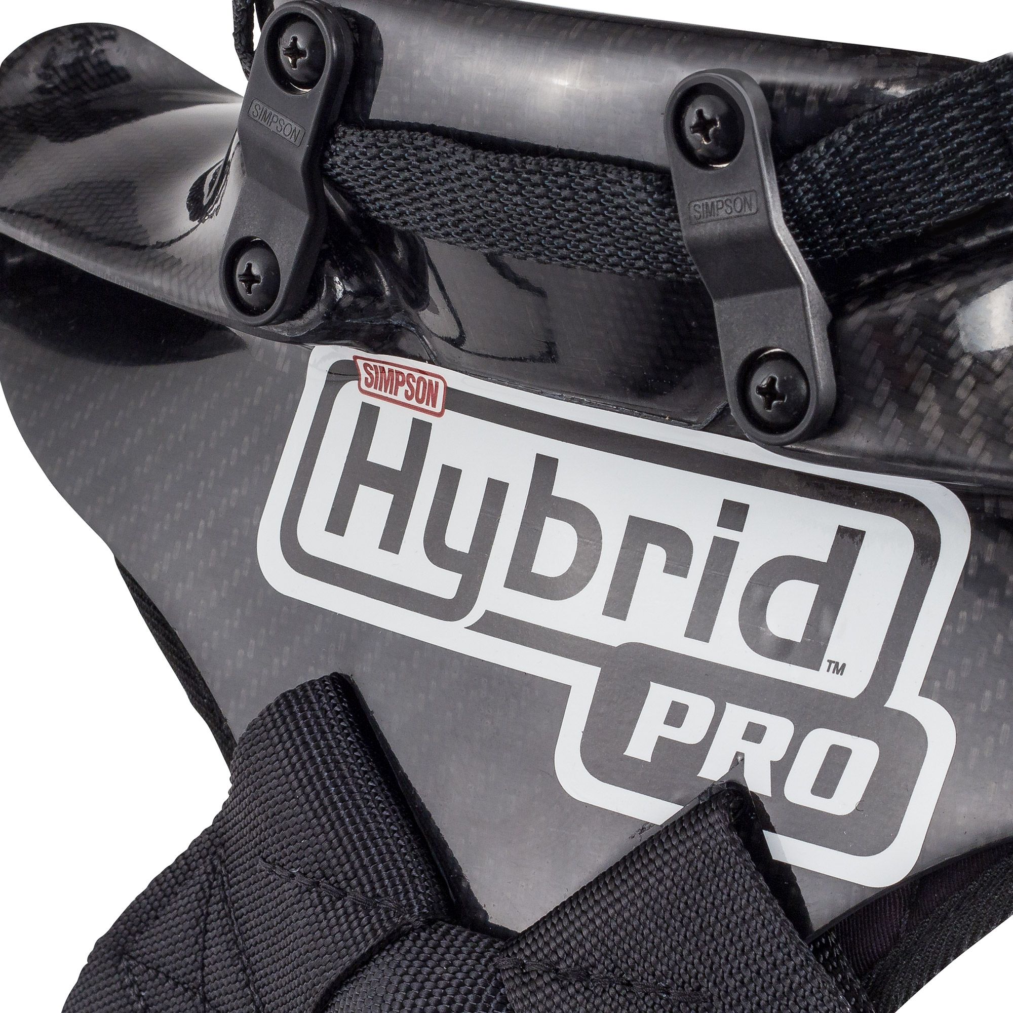 Simpson HYBRID PRO LITE защита головы и шеи (под стандартные клипсы), карбон, р-р S