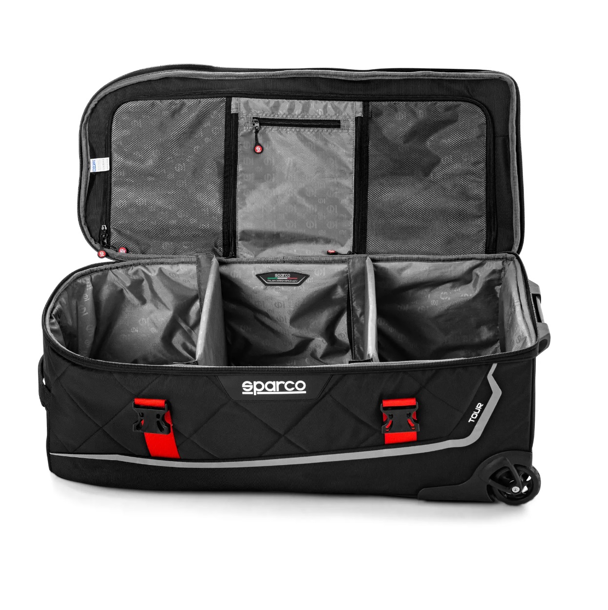 Sparco TOUR сумка дорожная на колесиках (84 x 40 x 38 см.), черный/красный
