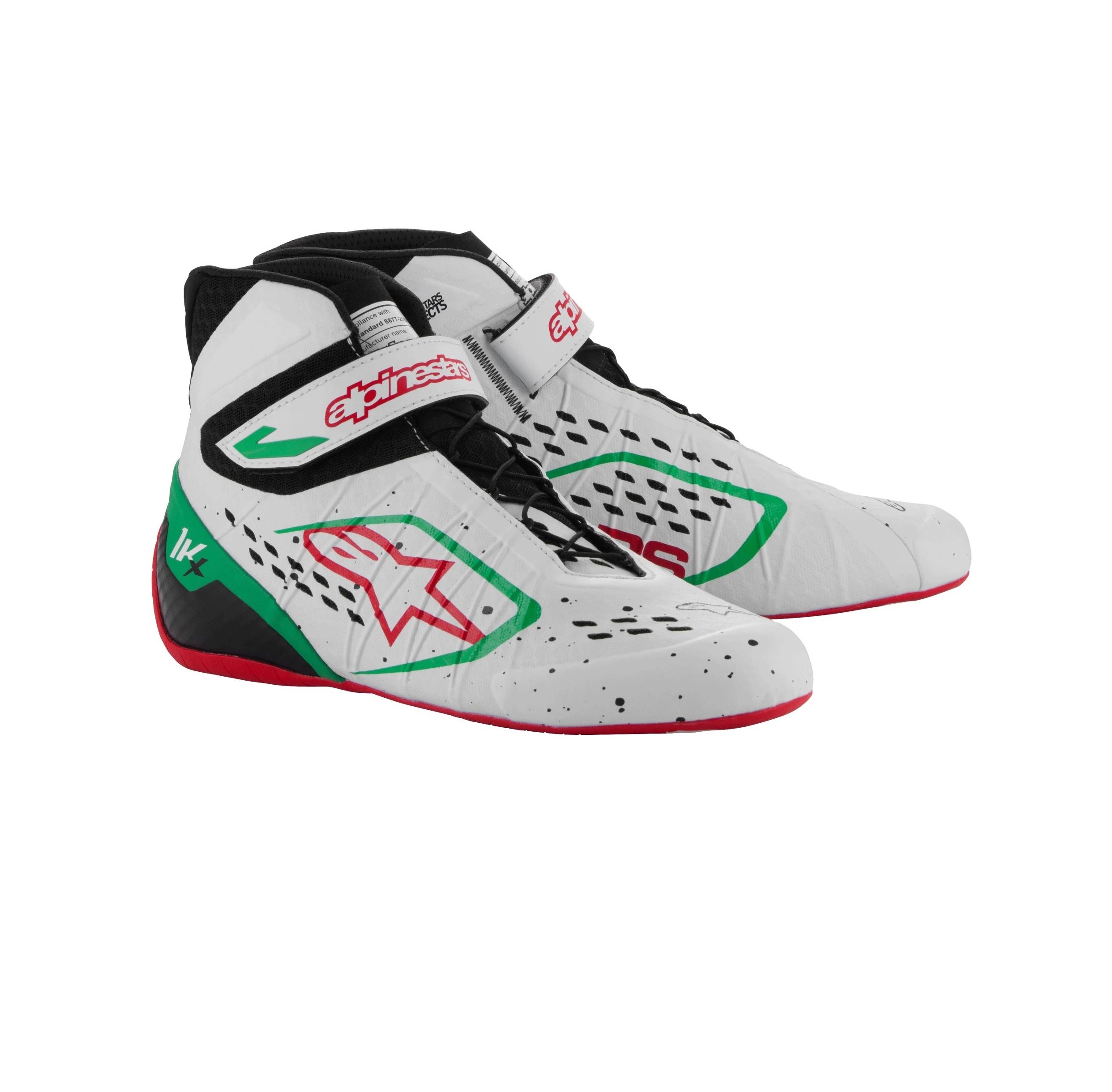 Alpinestars TECH 1-KX v3 FIA ботинки для картинга, 43(EUR)/10(US), белый/зеленый