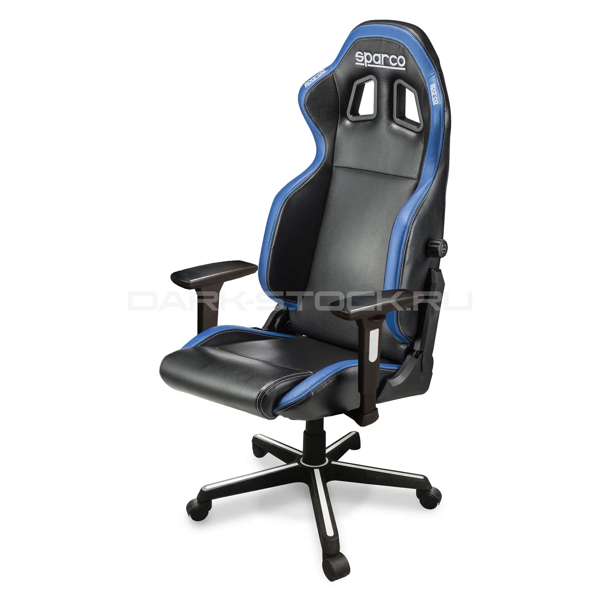 Sparco ICON кресло офисное (кожа), черный/синий на сайте ДАРК СТОК